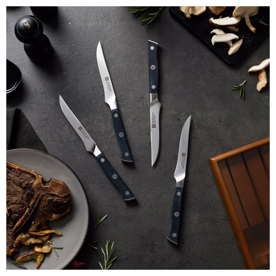 4-pc, Steak Knife Set With Wood Presentation Box