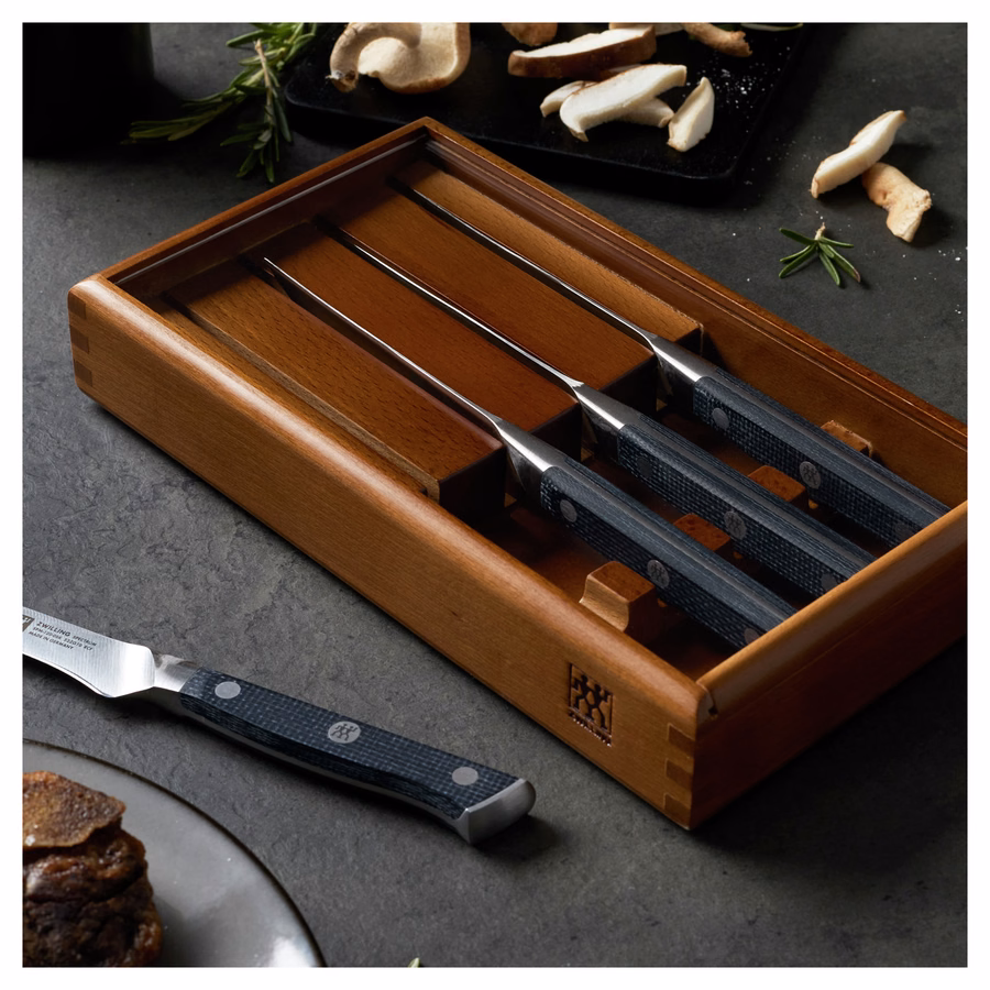 4-pc, Steak Knife Set With Wood Presentation Box
