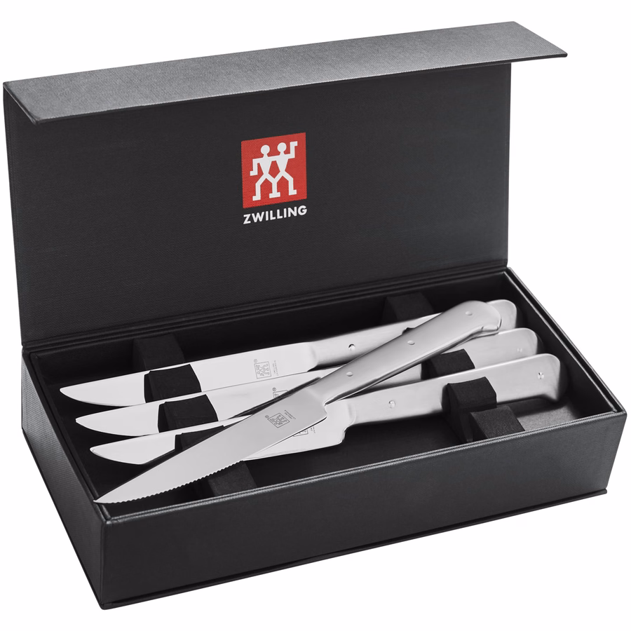 8-pc, 18/10 Stainless Steel Porterhouse Steak Knife Set In Black Presentation Box