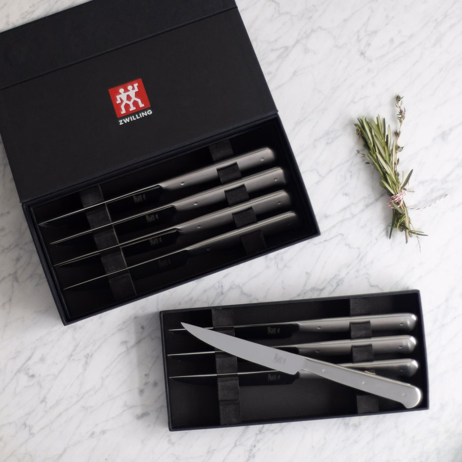 8-pc, 18/10 Stainless Steel Porterhouse Steak Knife Set In Black Presentation Box