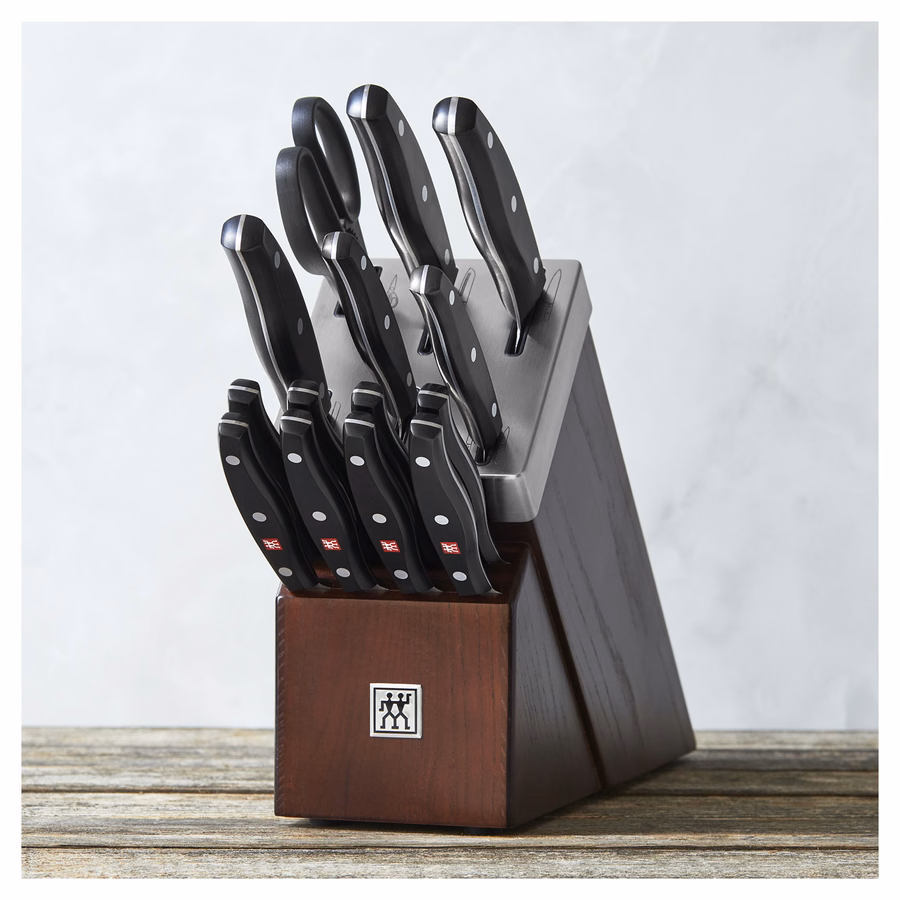 15-pc, Self Sharpening Knife block set, Brown