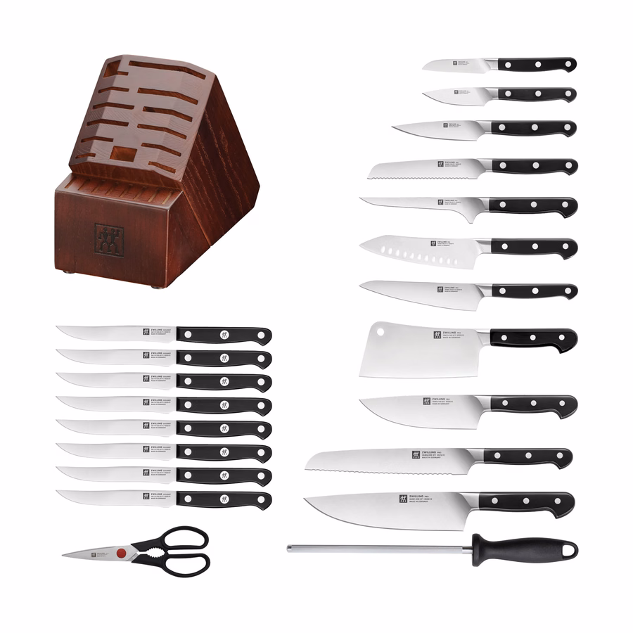 22-pc, Knife block set, Silver-Black