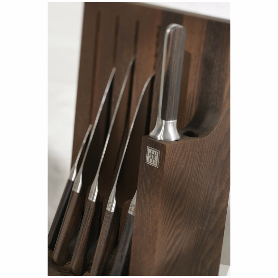 7-pc, Knife block set, Brown