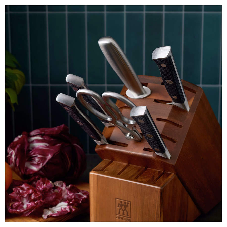 8-pc, Knife block set, Brown
