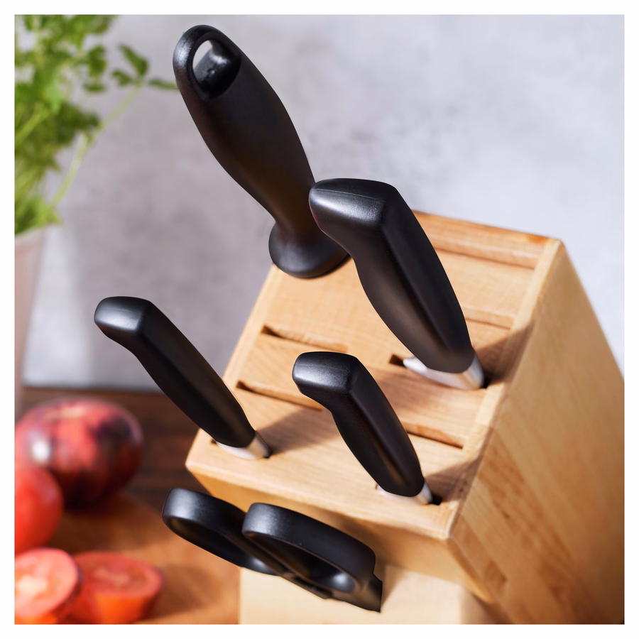 7-pc, Knife block set, Natural