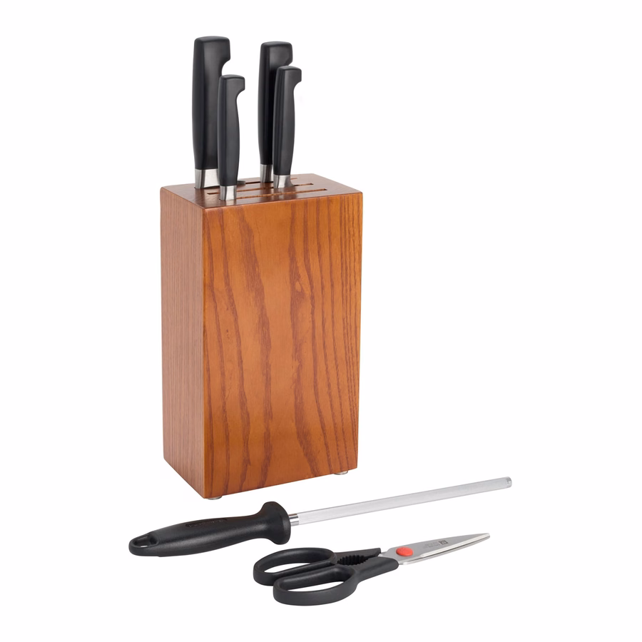 7-pc, Upright Knife Block Set, Brown