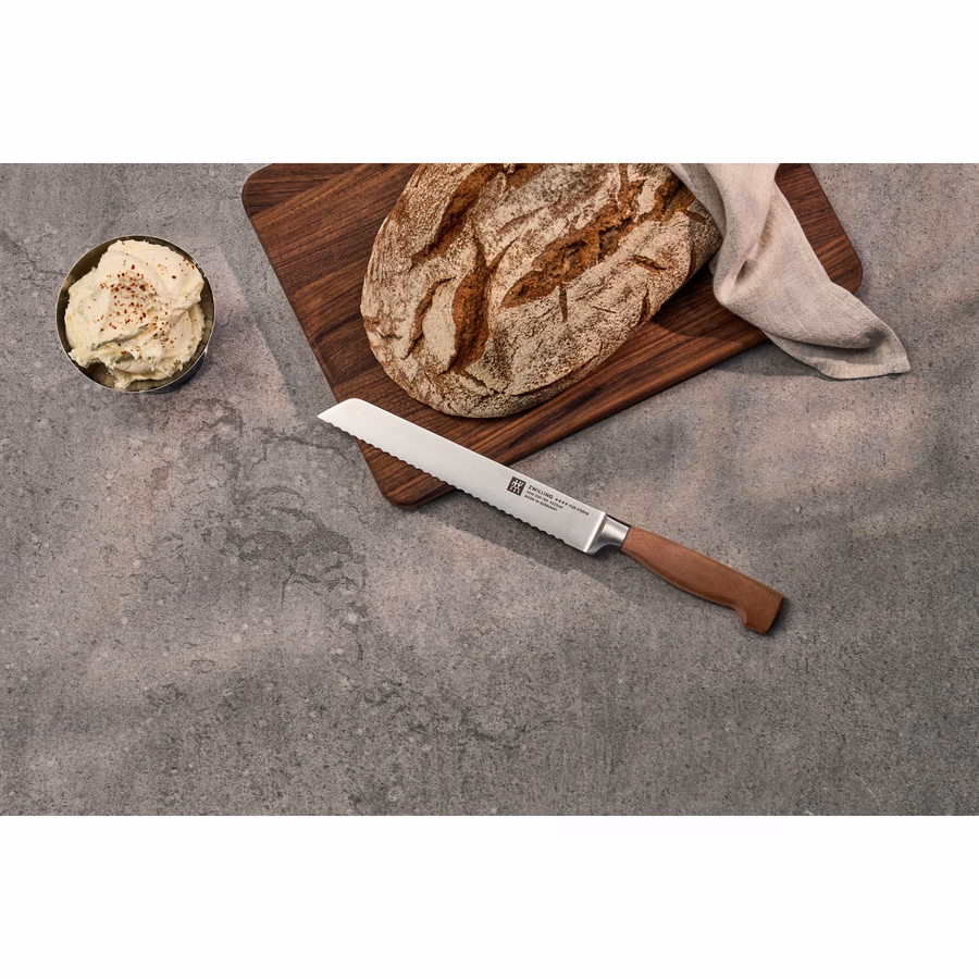 6-pc, Kotibe Wood Handle Knife Block Set, Brown