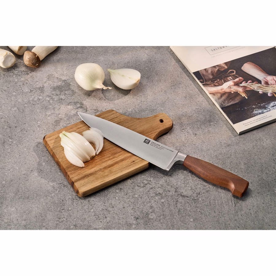6-pc, Kotibe Wood Handle Knife Block Set, Brown
