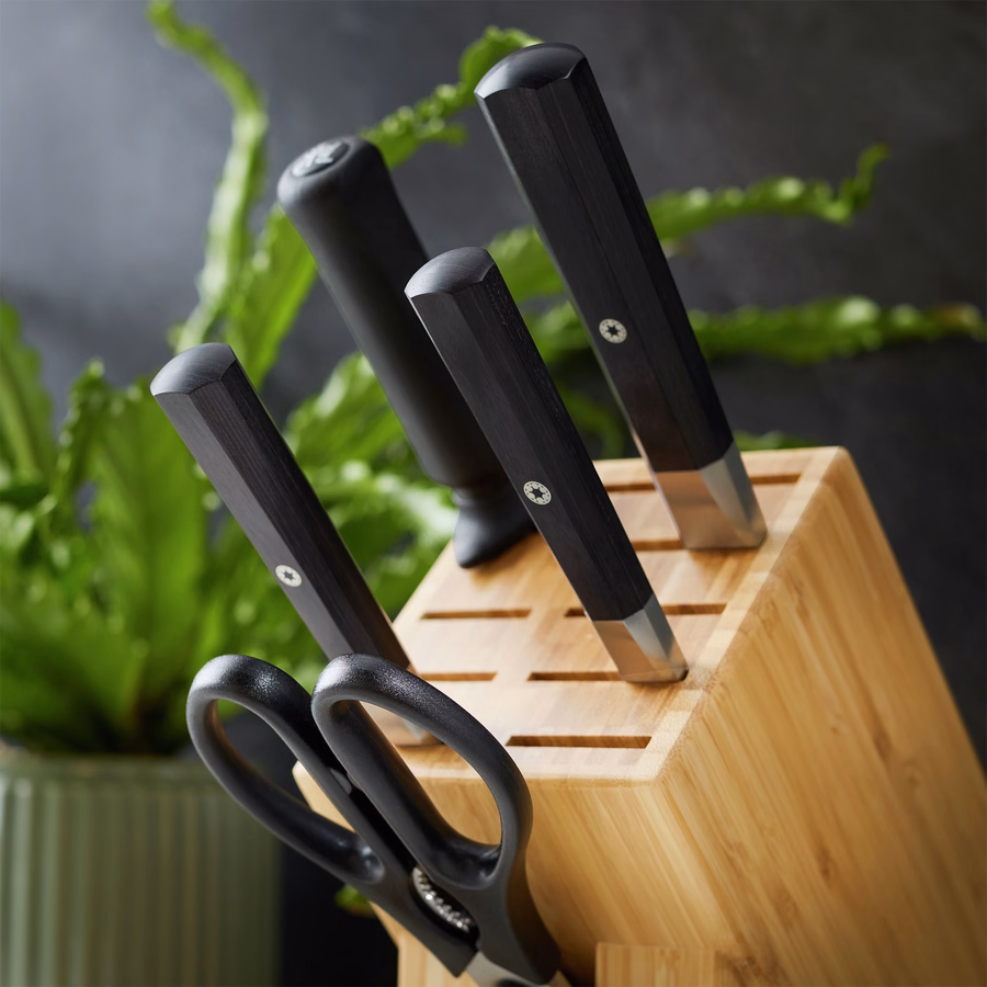 7-pc, Knife block set, Brown