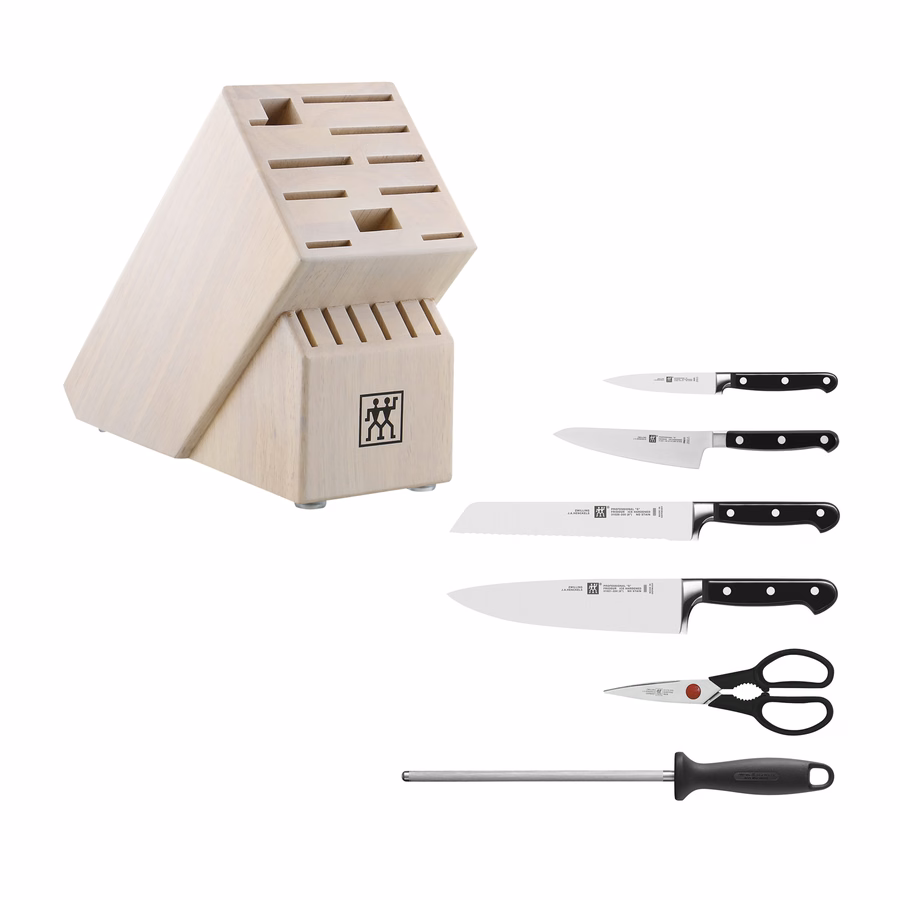 7-pc, Knife block set, White