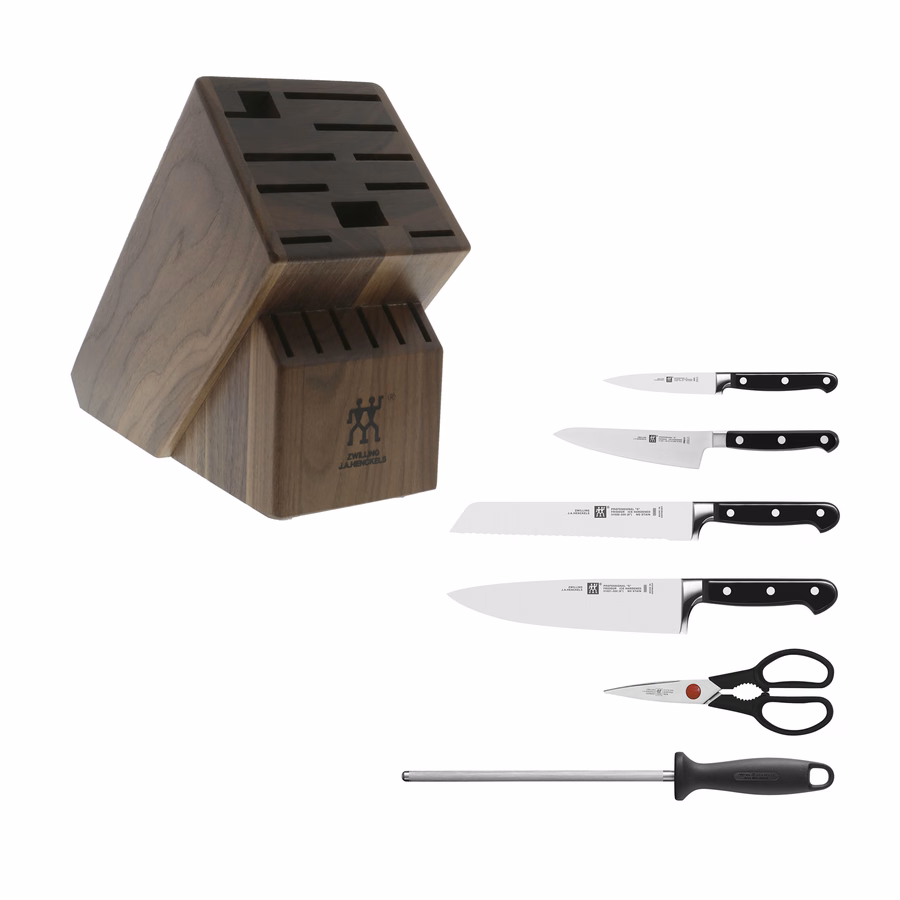 7-pc, Knife block set, Walnut