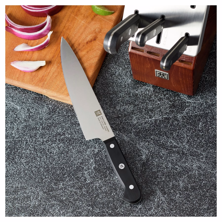7-pc, Self-Sharpening Knife Block Set , Brown