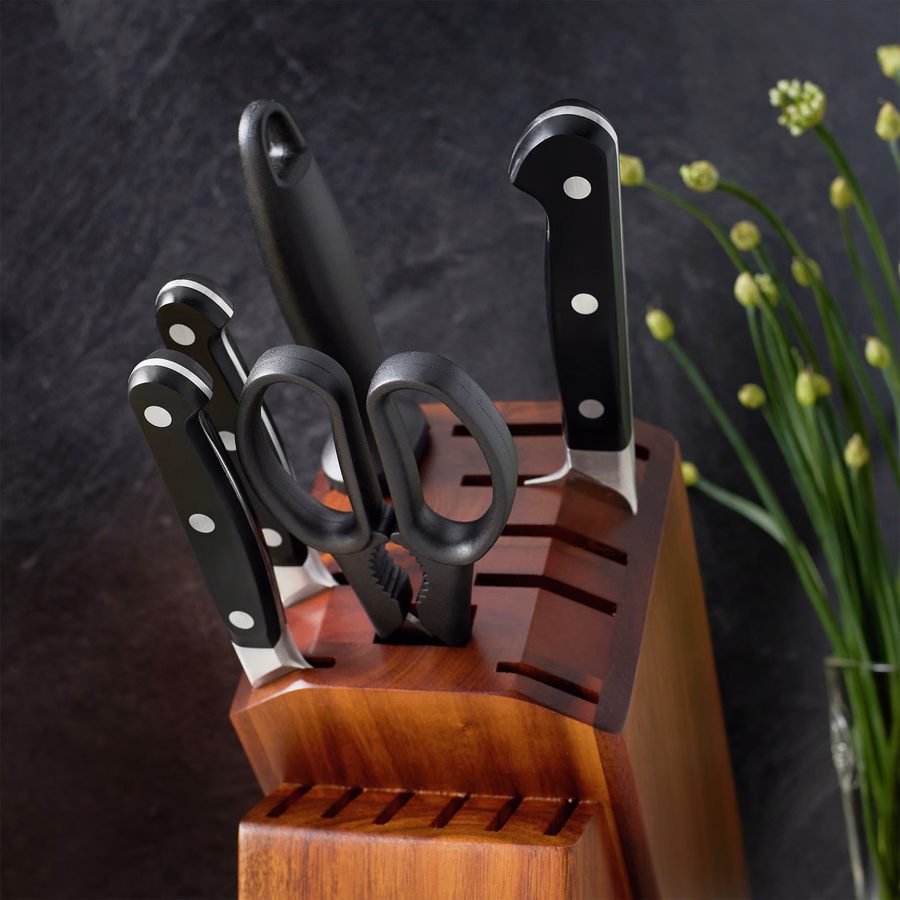7-pc, Knife block set, Acacia