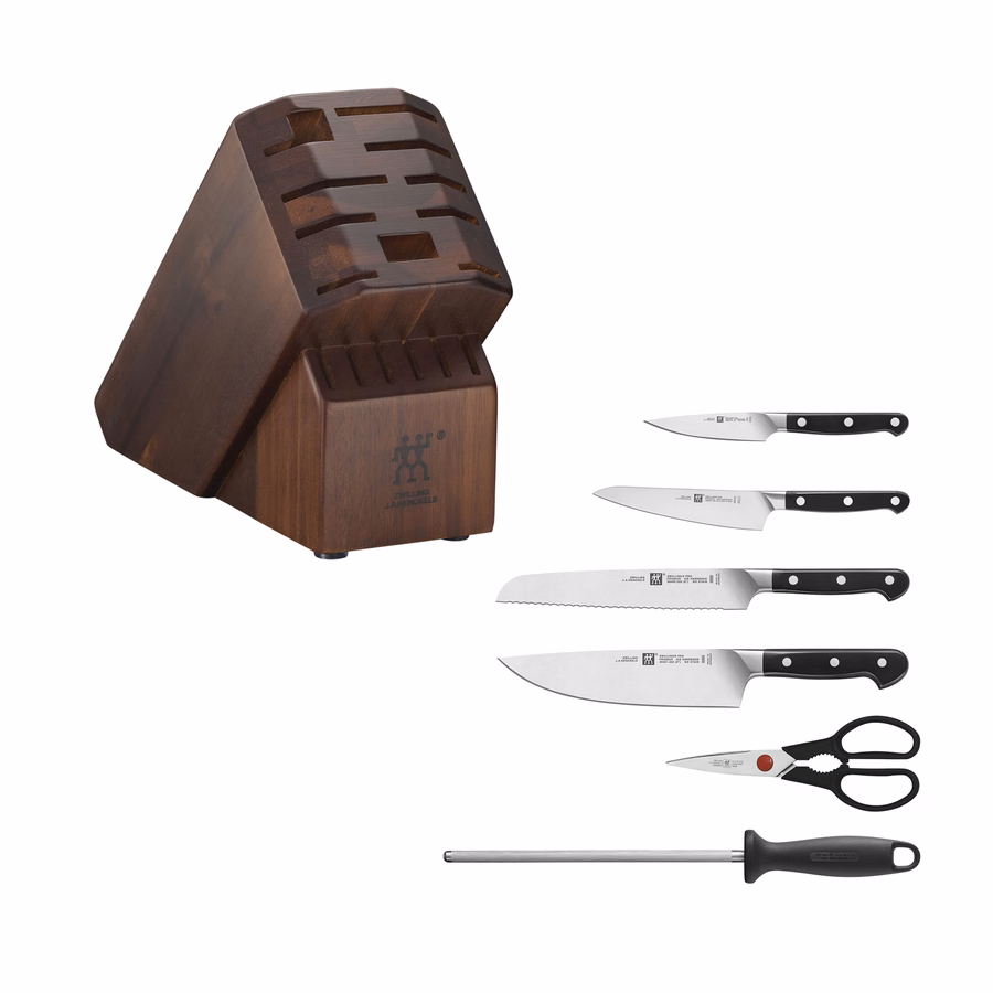 7-pc, Knife block set, Acacia