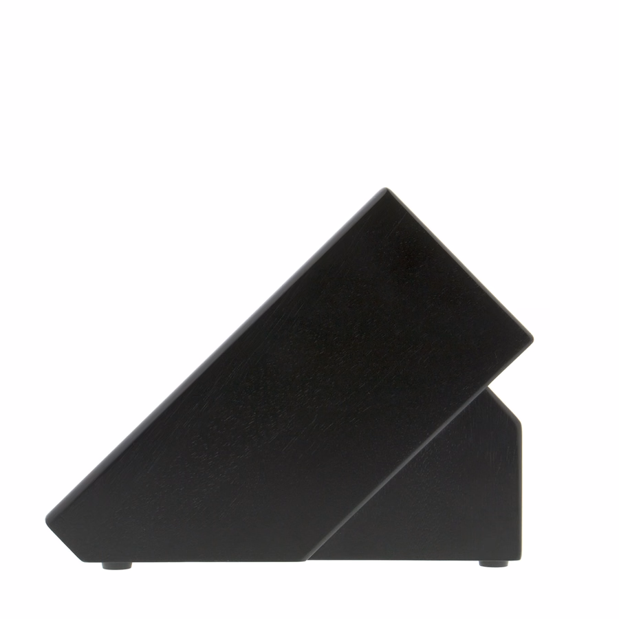 Rubberwood, TWIN Black Knife Block Empty