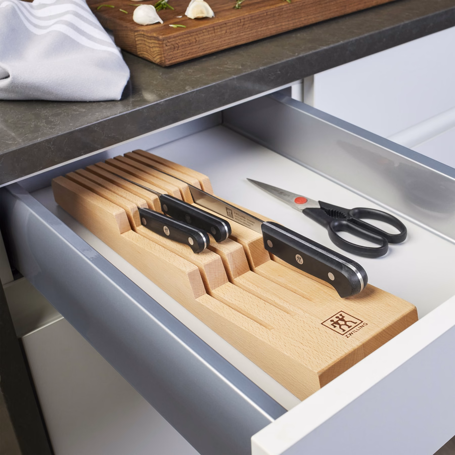 Beechwood, In-drawer Knife Organizer