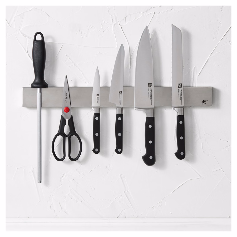 7-pc, Set with 17.5" Stainless Magnetic Knife Bar, No-Color