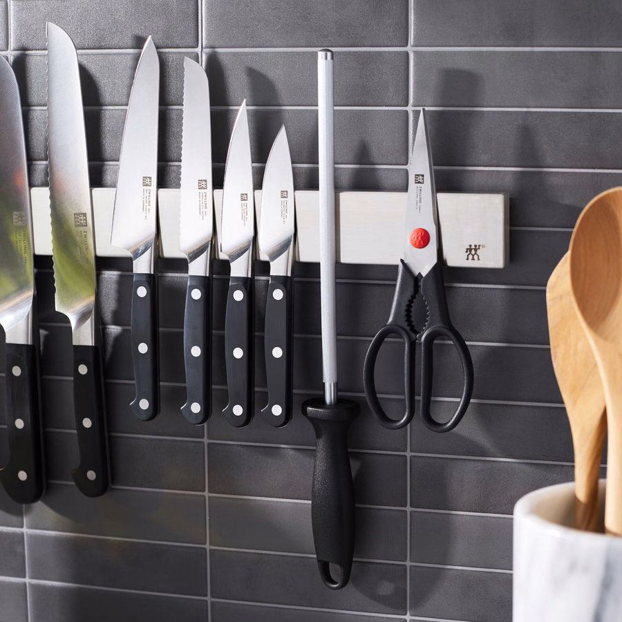 10-pc, Set with 17.5" stainless magnetic knife bar, No-Color