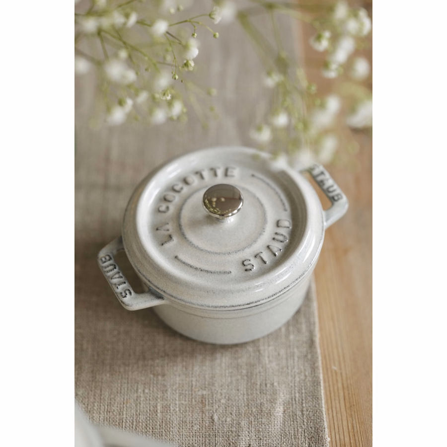 0.25 qt, Mini Round Dutch Oven, White Truffle