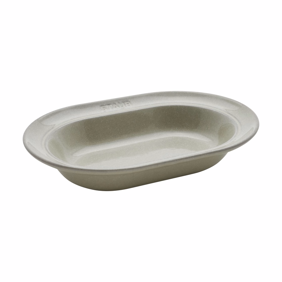 10-inch, Oval Serving Dish, White Truffle