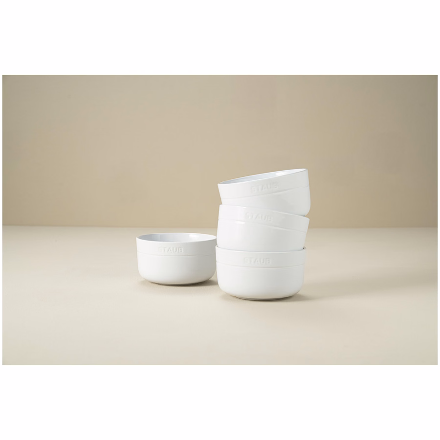4-pc, Cereal Bowl Set, White