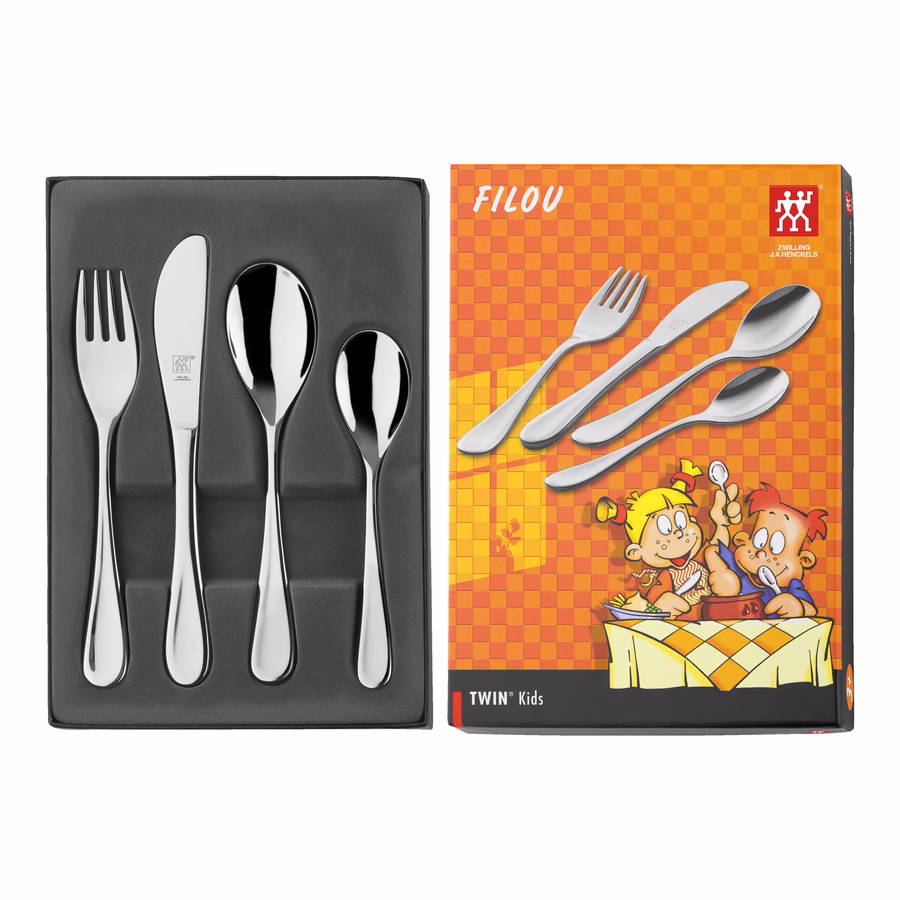 4-pc TWIN Kids Filou Flatware Set, 18/10 Stainless Steel
