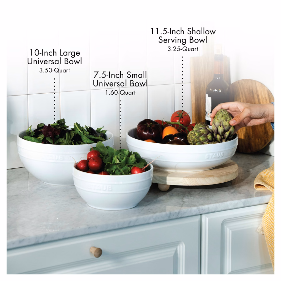 11.5-inch, Shallow Serving Bowl, White