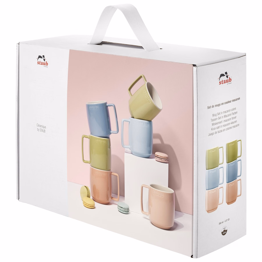11.8-oz-/-6-pc Macaron Coffee/Tea Mugs
