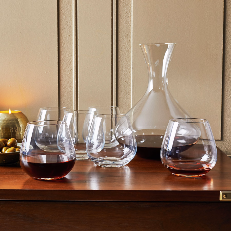 7-pc Stemless Wine Glass And Decanter Set