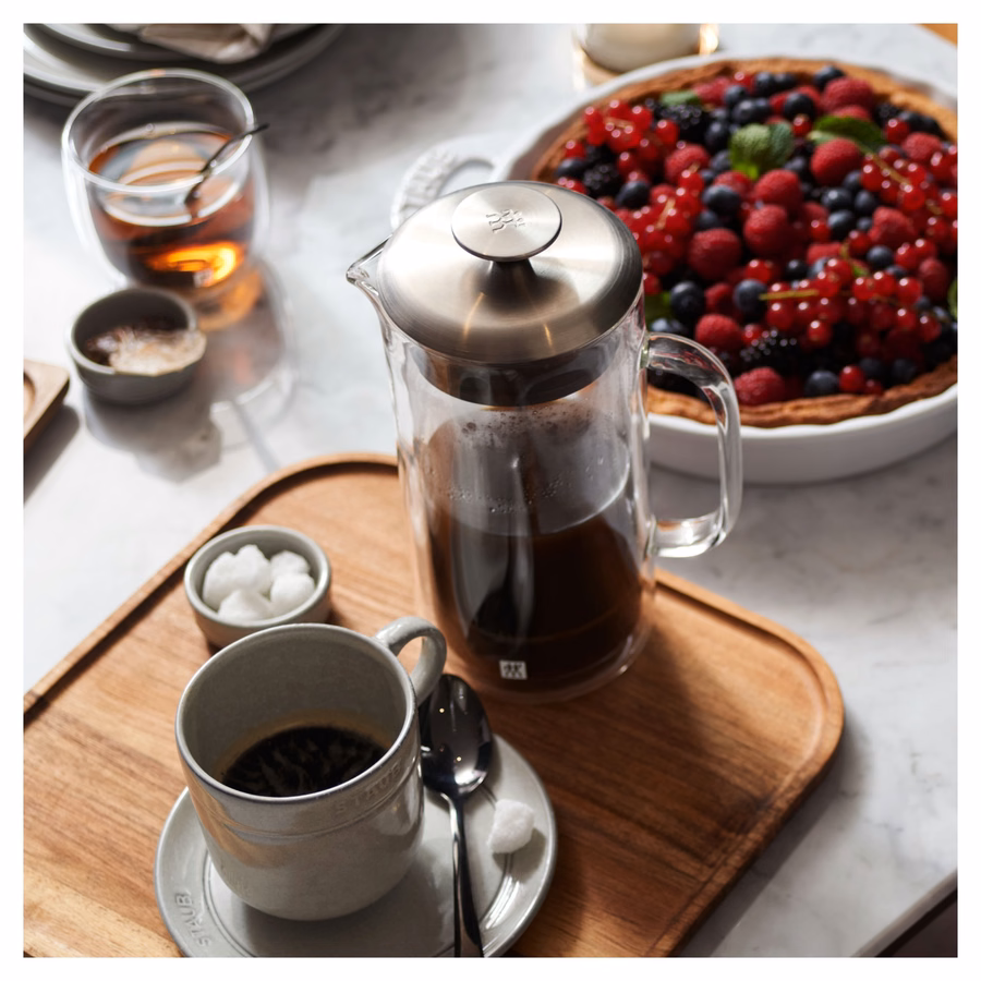 3-pc French Press And Latte Glass Set