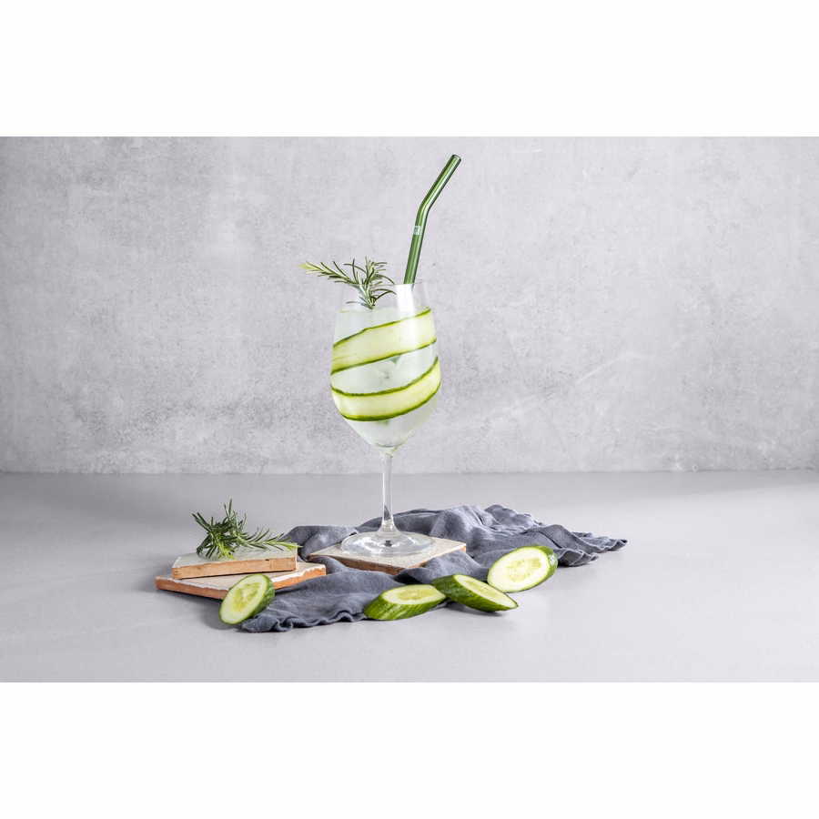 Glass Straw - Colored - Bent Set