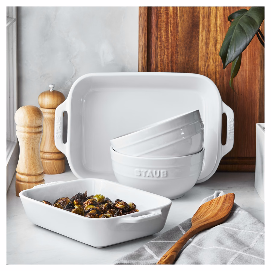 4-pc, Baking And Bowl Set, White
