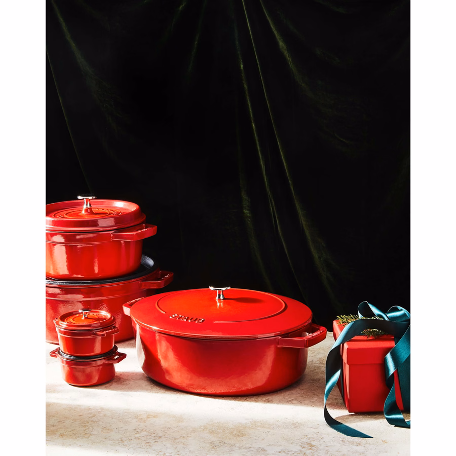 3-pc, Mini Round Dutch Oven Set, Cherry