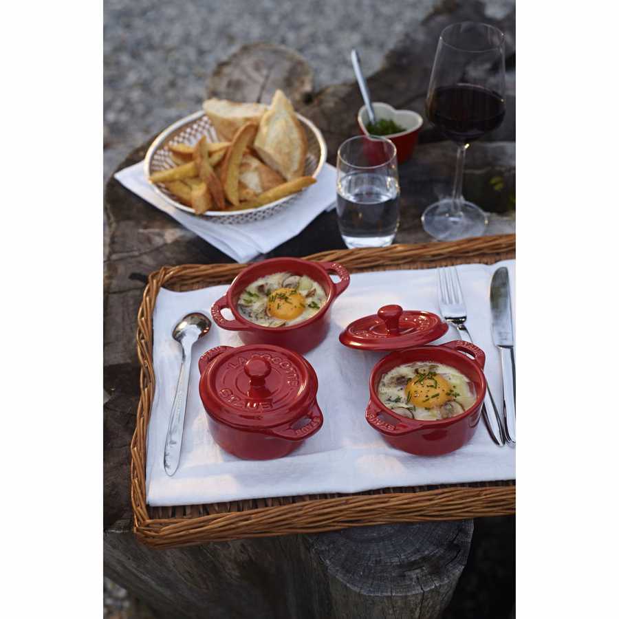 3-pc, Mini Round Dutch Oven Set, Cherry