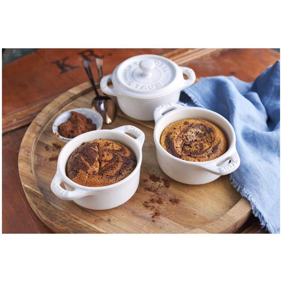 3-pc, Mini Round Dutch Oven Set, White