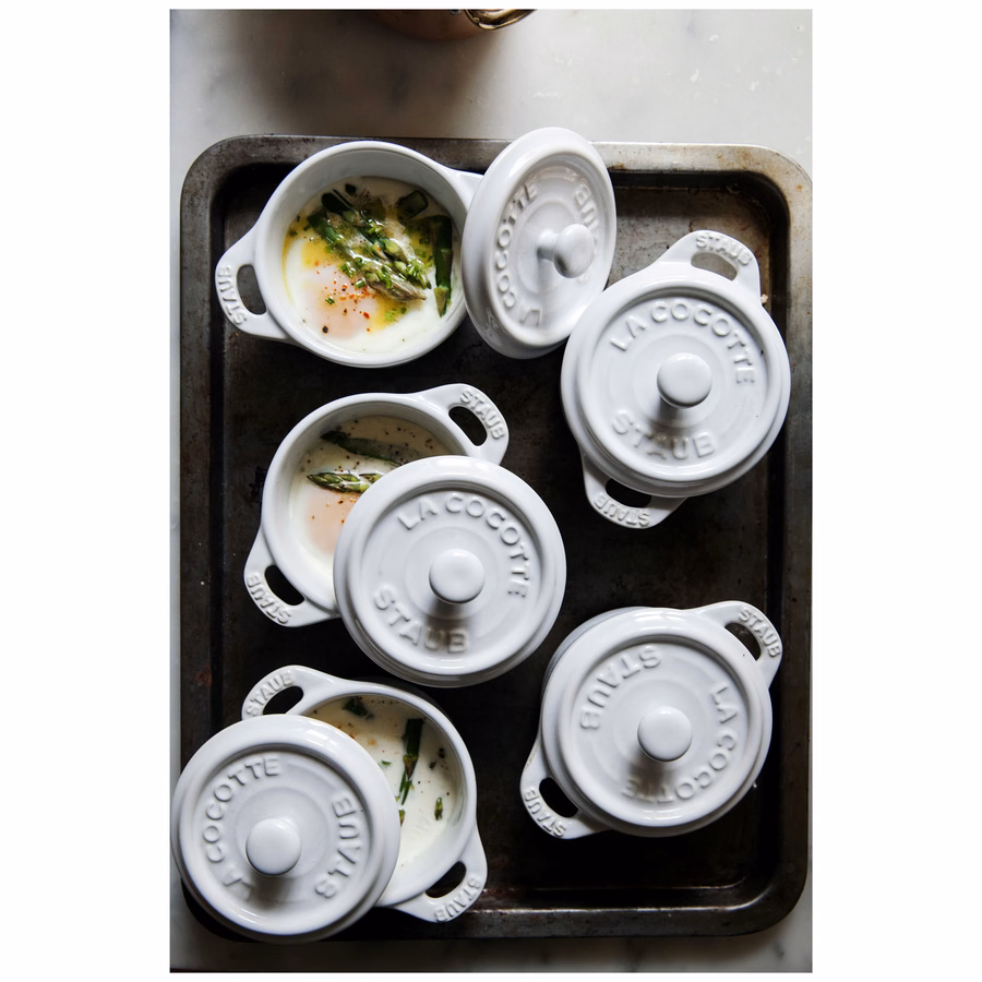 3-pc, Mini Round Dutch Oven Set, White